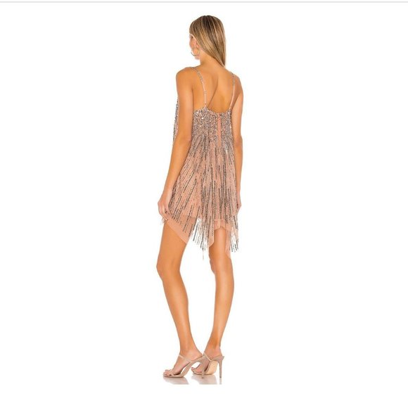 NWT TULAROSA Naiya Beaded Mini Dress in Nude - Picture 2 of 8